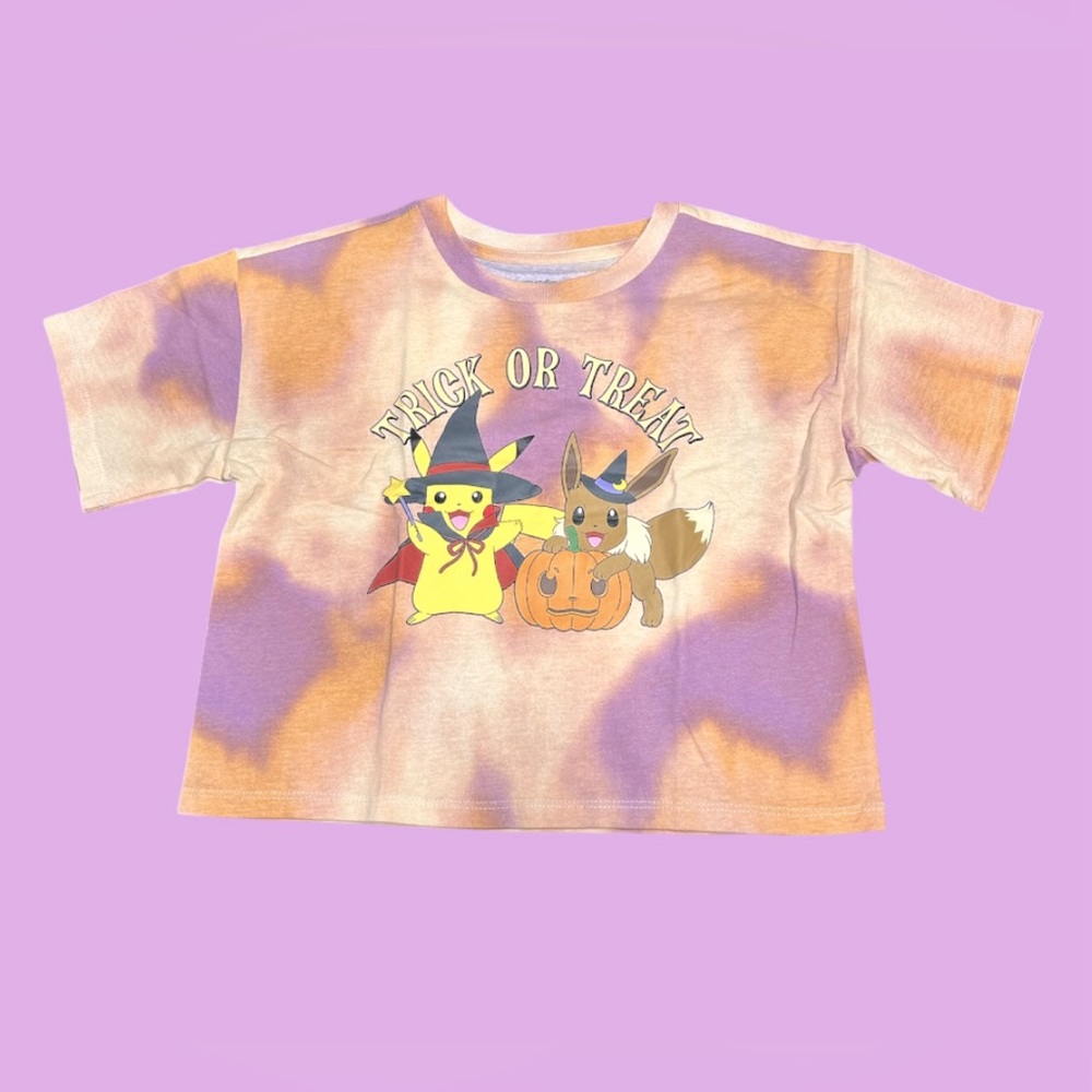 Girl’s Halloween Pokémon Cropped Graphic T-Shirt